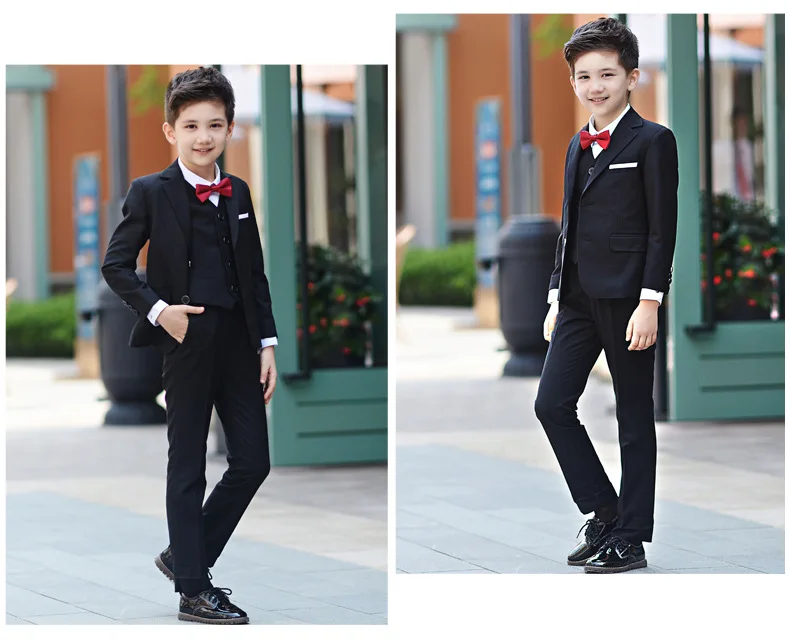 Синий блейзер для свадьбы костюм детская куртка брюки рубашка галстук жилет