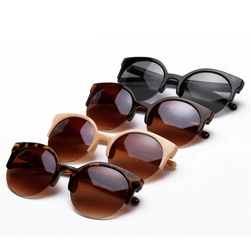 

Newest Vintage Sunglasses Retro Cat Eye Semi-Rim Round Sunglasses for Men Women Sun Glasses Hot Selling