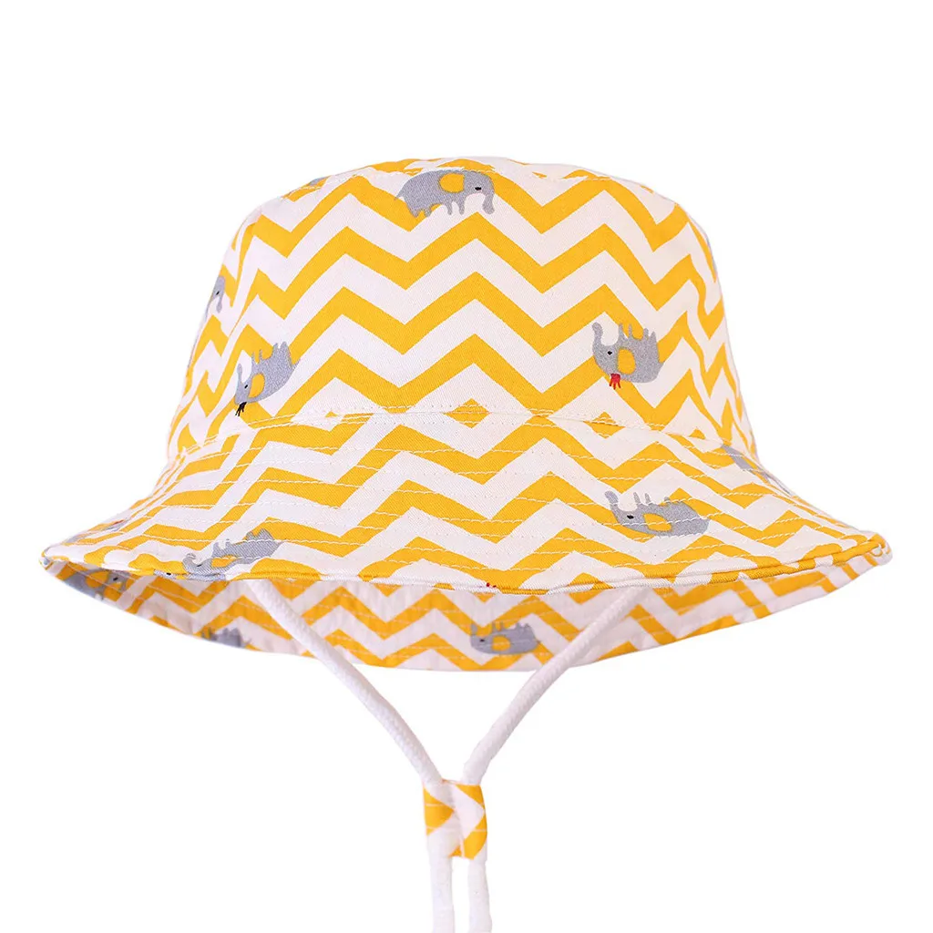 TELOTUNY, детская шапка унисекс, полиэстер, в полоску, с принтом, с лентами, дышащая шапка, Панама,, Летние Пляжные шапки для маленьких мальчиков и девочек 19L0508