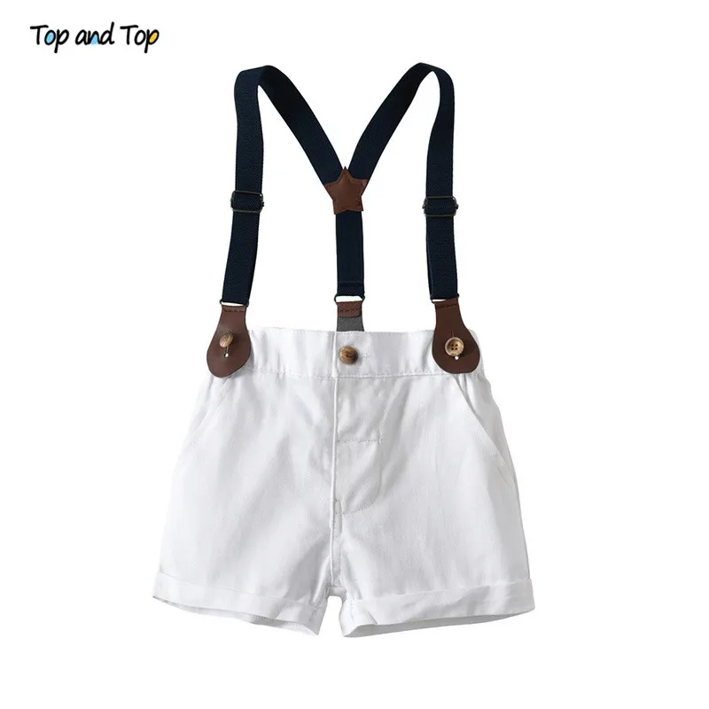 Комплект одежды для мальчиков рубашка в полоску с коротким рукавом и