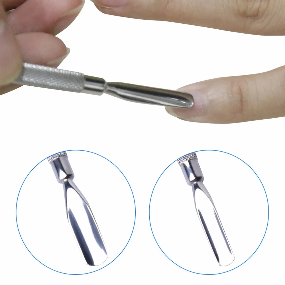 Belen инструменты для ногтей из нержавеющей стали Толкатель кутикулы с двойной