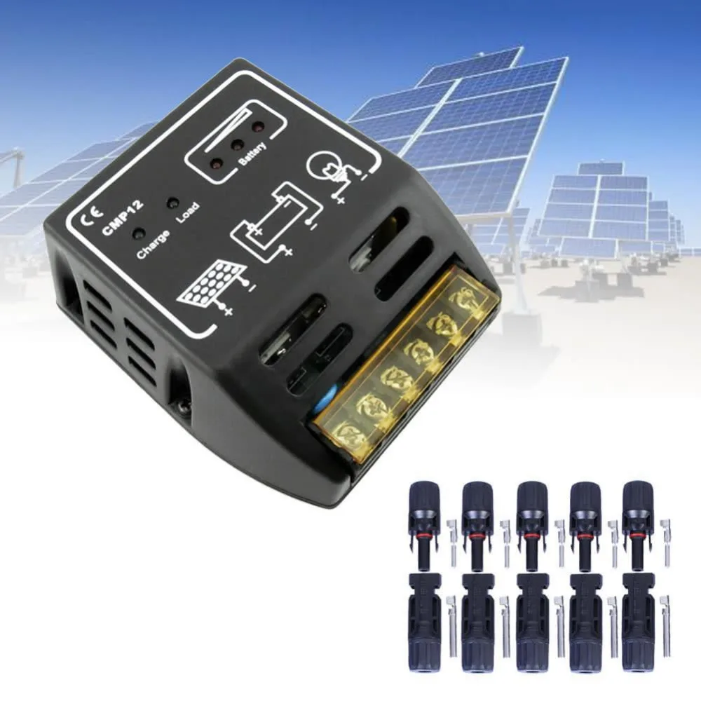 5 пар Connetors + 10A 12V/24V Новый Солнечный контроллер заряда солнечной Батарея для