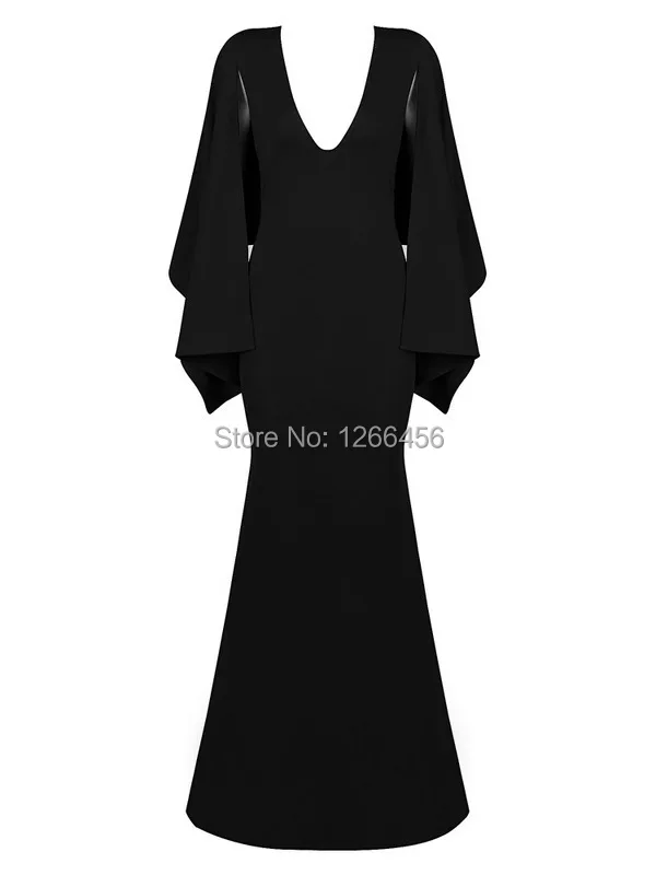 Bqueen 2017 короткое Летучая мышь с длинным рукавом наивысшего качества Макси платье