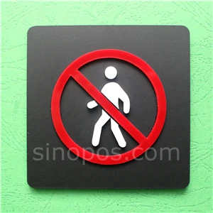 no entry Клейкий знак без еды или напитков, 3D Акриловый пластик, не пищевой s номер двери вывески стены окна автобус внимание, предупреждающий стикер - Цвет: no entry