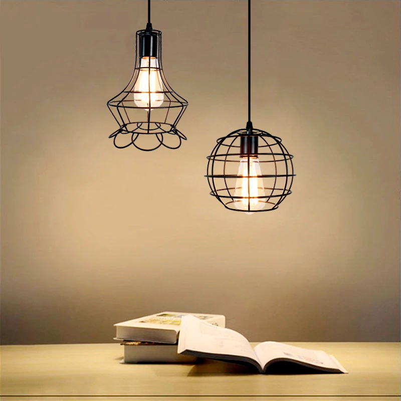 Винтажная Подвесная лампа современный подвесной светильник черная железная