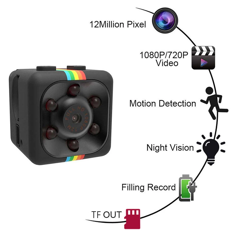 Capsaver SQ11 HD мини Камера 1080 P Сенсор Ночное видение инфракрасный маленький DV DVR
