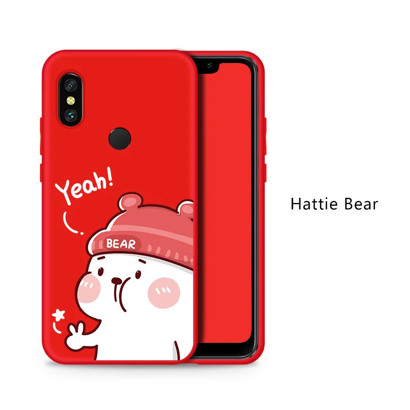 Hattie Bear Силиконовый чехол для Xiao mi Red mi Note 6 Pro, милый Полный Чехол для Xiao mi Red mi Note 5 7 6A mi A2 Lite, противоударный бампер, чехол - Цвет: Hattie Bear