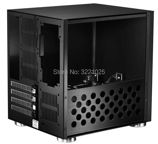Jonsbo V4 серебристый алюминиевый мини ITX MATX чехол для компьютера USB3.0 игровой маленький корпус V4B черный HTPC ITX поддержка 3,5 ''HDD