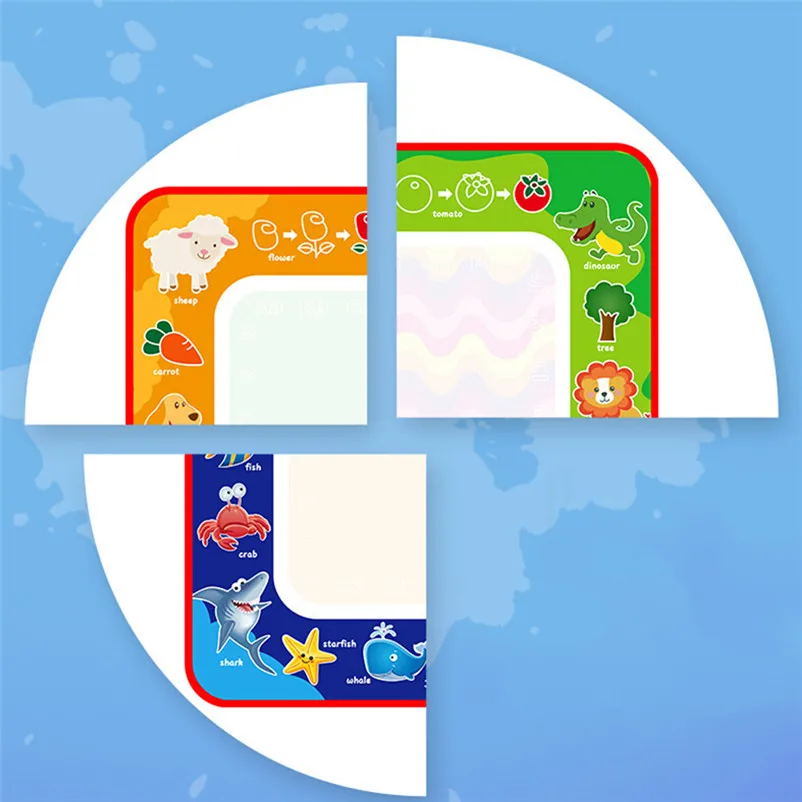 Обучение живописи воды каракули ковер 1 шт. Мат Рисунок + ручка Магия животный мир