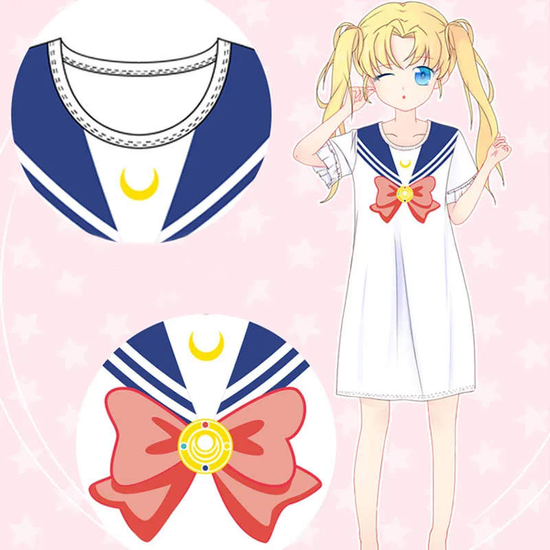 Аниме Сейлор Мун Tsukino Usagi платье Костюм Ночная юбка халат пижама|night skirt|night dress |