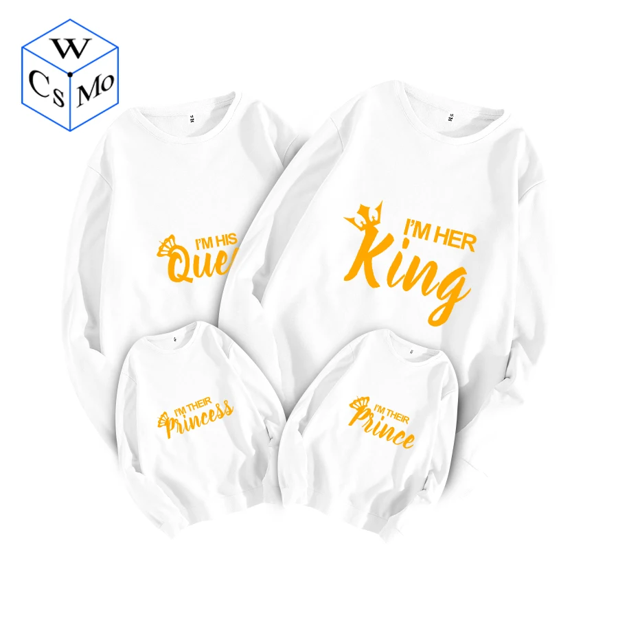 

Family Matching Clothes King Queen Prince Princess Sweatshirts Mother Father Kids Pullovers Matching Outfits Family Look Tops