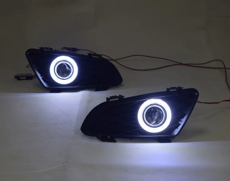 QINYI светодиодный DRL Angel Eye для Mazda 6 2003-2008 дневные ходовые огни H11 55 Вт галогенный противотуманный светильник
