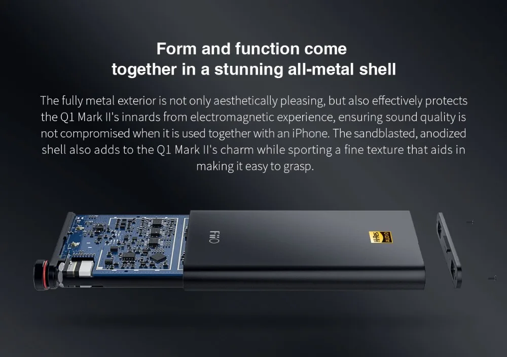 Fiio Q1 Mark II Hi-Res аудио nent DAC DSD усилитель для наушников XMOS 384 кГц/32 бит для Iphone/iPad/PC AK4452 Q1II