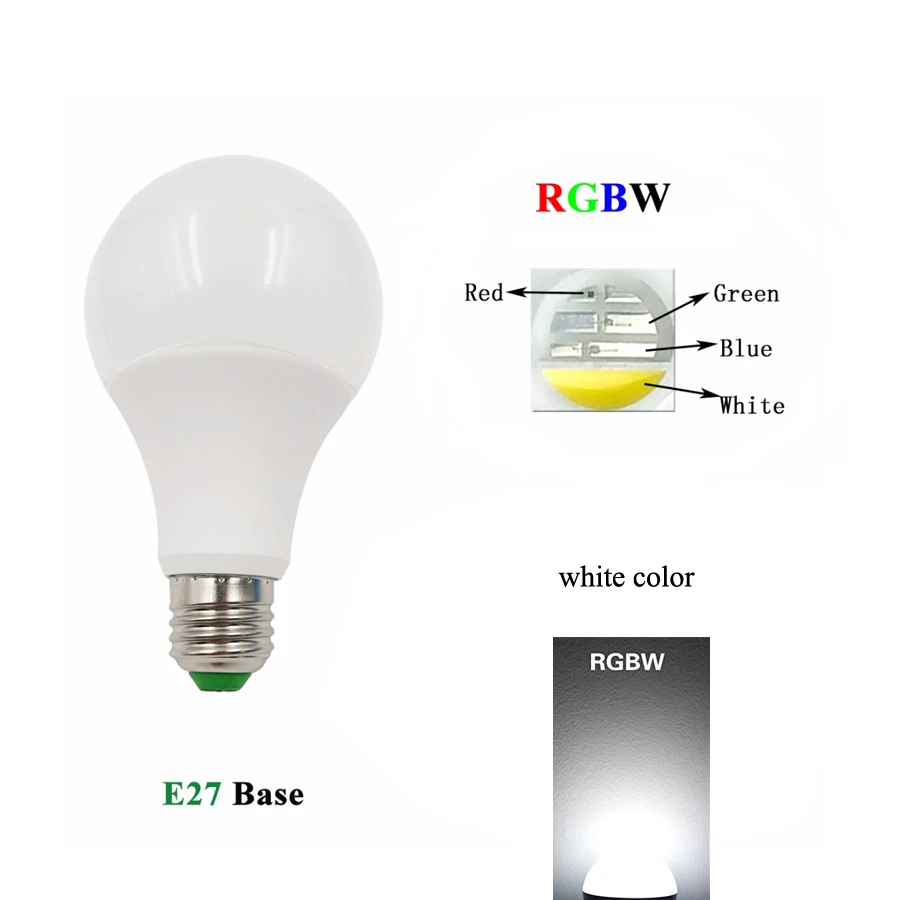 RGB RGBW Светодиодная лампа E27 5 Вт 7 Вт AC85-265V RGB светодиодный светильник Лампада 16 цветов с пультом дистанционного управления для украшения дома
