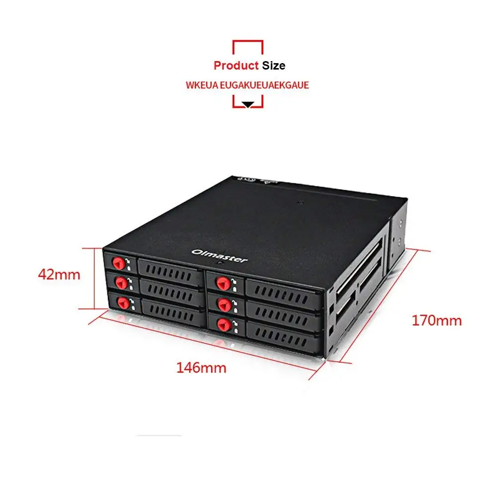 6-Bay 2,5 дюймов SATA SSD HDD горячей замены мобильный стеллаж для выставки товаров/Корпус жесткого диска стеллаж для хранения данных для 5,25 отсек для жесткого диска