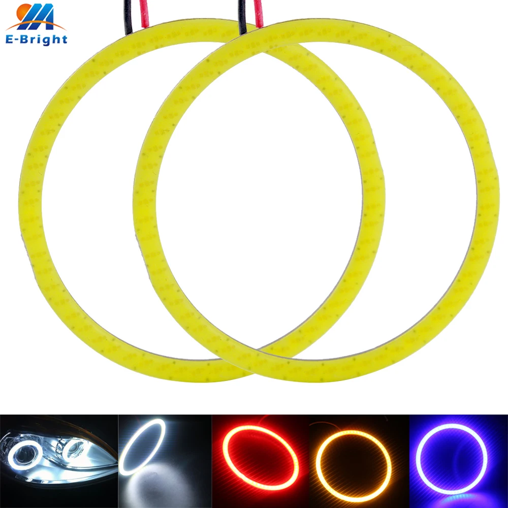 YM E Bright 2 пары (4 шт.) 70 мм COB 60 SMD LED DC 12V автомобильная фара Angel Eye Halo Кольцо ангельские
