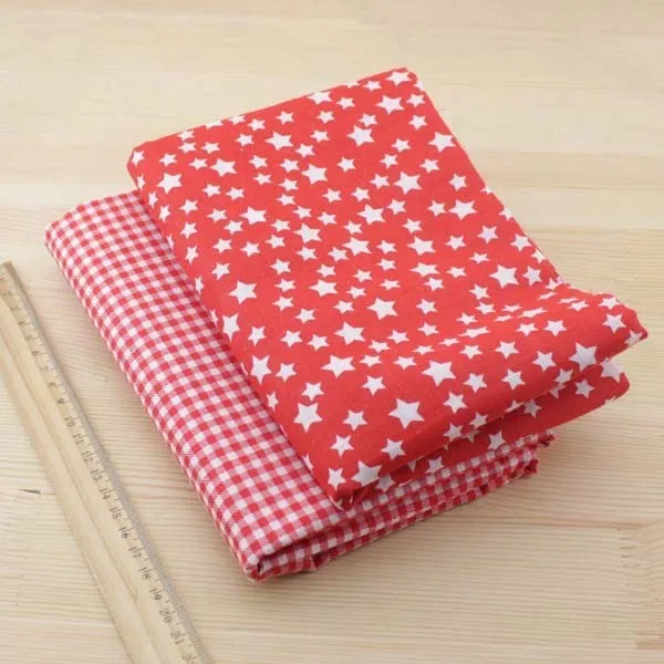 Booksew, новинка, 7 шт./лот, наборы красного цвета, хлопок, 50 см х 50 см, ткань для рукоделия, для вышивания, стеганая текстильная ткань, кукольная ткань