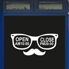 Оптические очки для магазина, деловых часов, виниловая настенная наклейка на заказ, наклейка для оптического магазина, двери, окна, открытия и закрытия знака, Декор