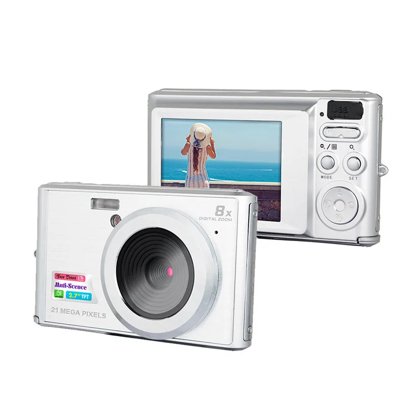 

KaRue 1280 * 720 HD Mini Digital Camera 18MP 2.7" TFT 8x Zoom Smile Capture Anti-shake Video Camcorder