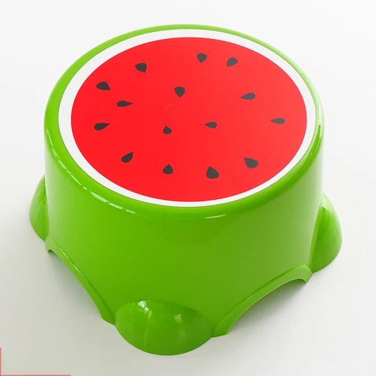 watermelon Табурет для детей пластиковый многоцелевой табурет домашний маленький размер фруктовый узор детский сад табуреты - Цвет: watermelon