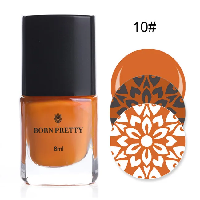 Color 10 BORN PRETTY 15 мл яркие цвета для ногтей, штамповочный лак для ногтей, сладкий стиль, лак для штамповки - Цвет: Color 10