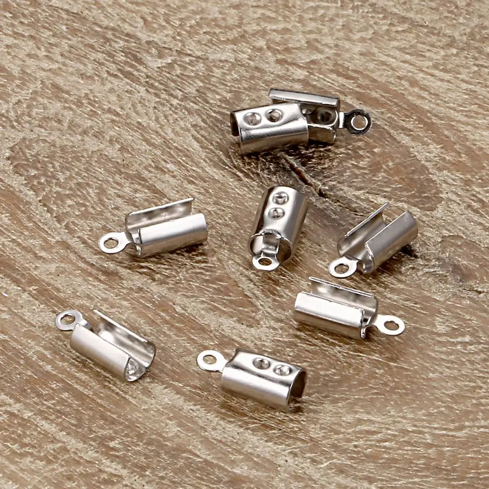 Концевые колпачки для шнура застежки из нержавеющей стали зажимные бусины