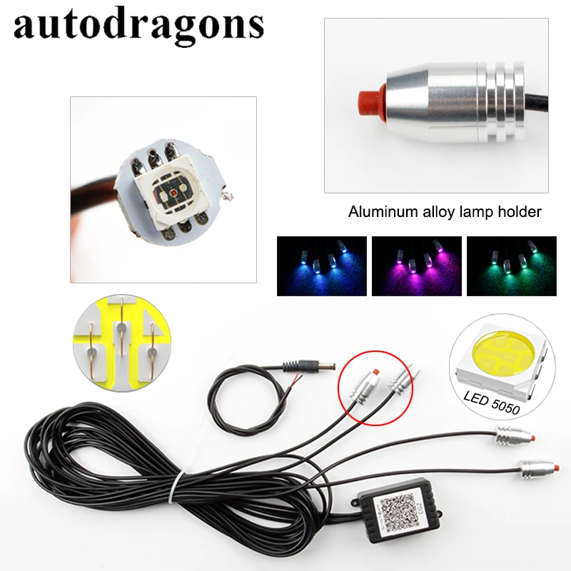 Autodragon 2018 Новый 6 м Автомобильный интерьер RGB El wire Bluetooth управление телефоном