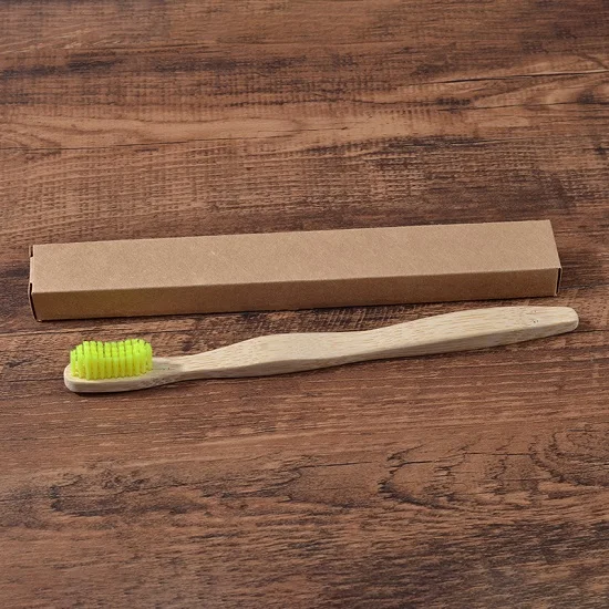 1pc Yellow 8 цветов экологическая зубная щетка Бамбук Зубная щетка для ухода за полостью рта чистка зубов эко средней мягкости щетки для волос - Цвет: 1pc Yellow