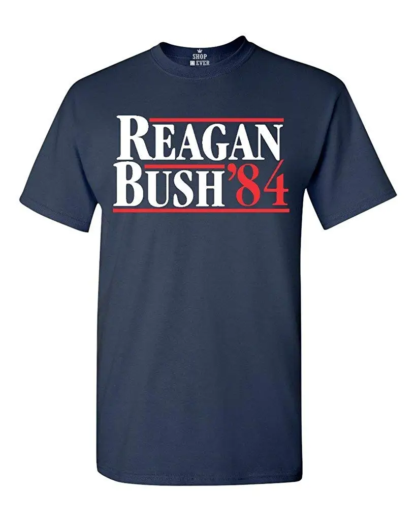 

Shop4Ever Reagan Bush 84 T-shirt Republican Presidential Campaign Shirts Sale 100 % Cotton T Shirt TOP TEE