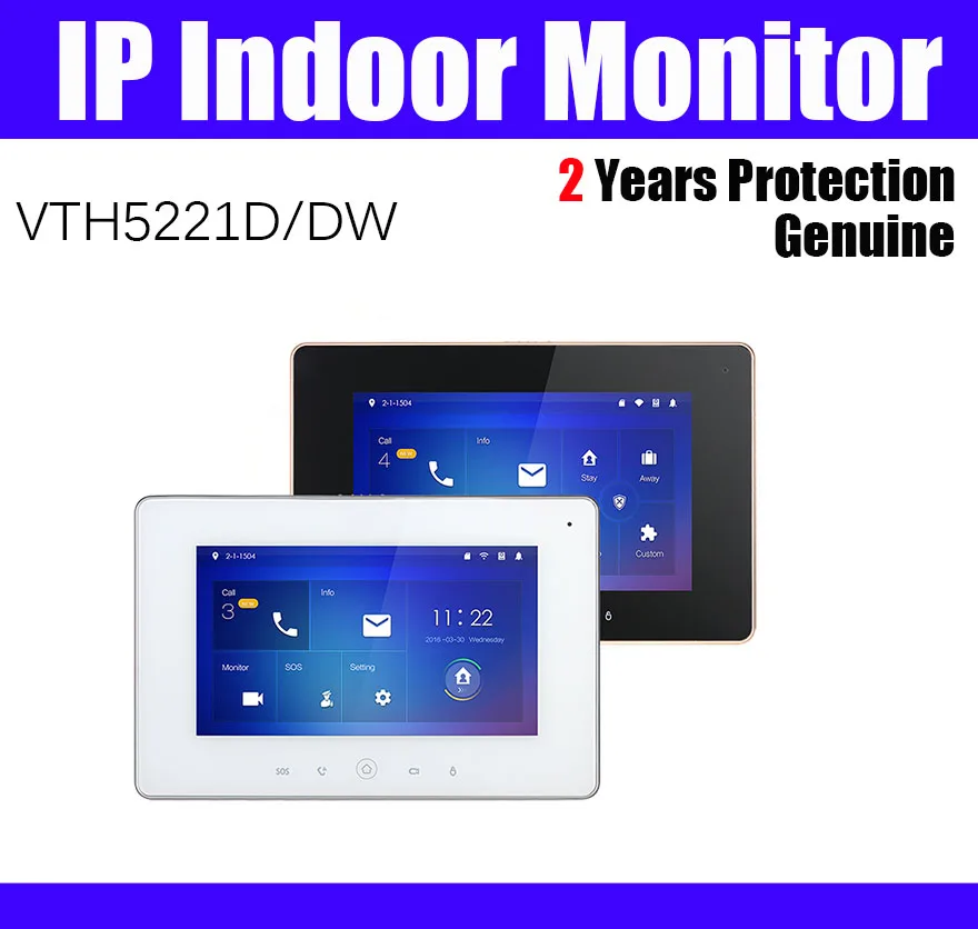 Оригинальный Wi Fi монитор для помещений VTH5221D/DW H.264 слот SD карты черный белый VTH5221D