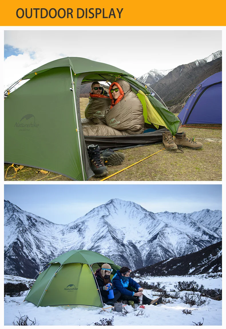 NatureHike 2 человек зимний кемпинговый тент 4 сезон Сверхлегкий 2 человек лагерь Tente облако пик 2/15D синий/20D зеленый