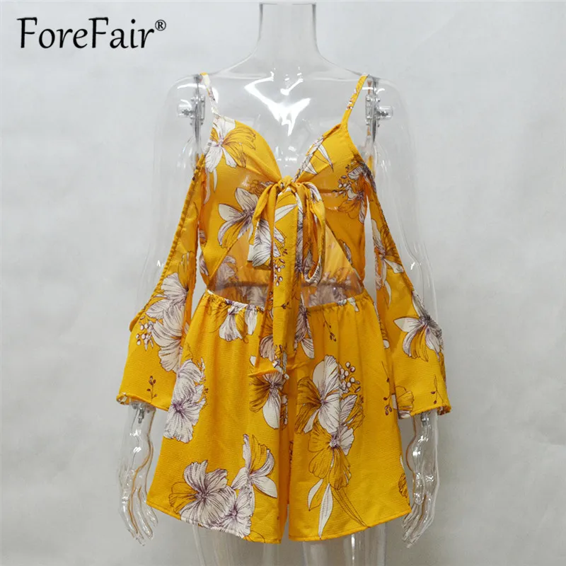 Forefair Женский Игровой костюм цветочный принт соблазнительное длинное с открытой