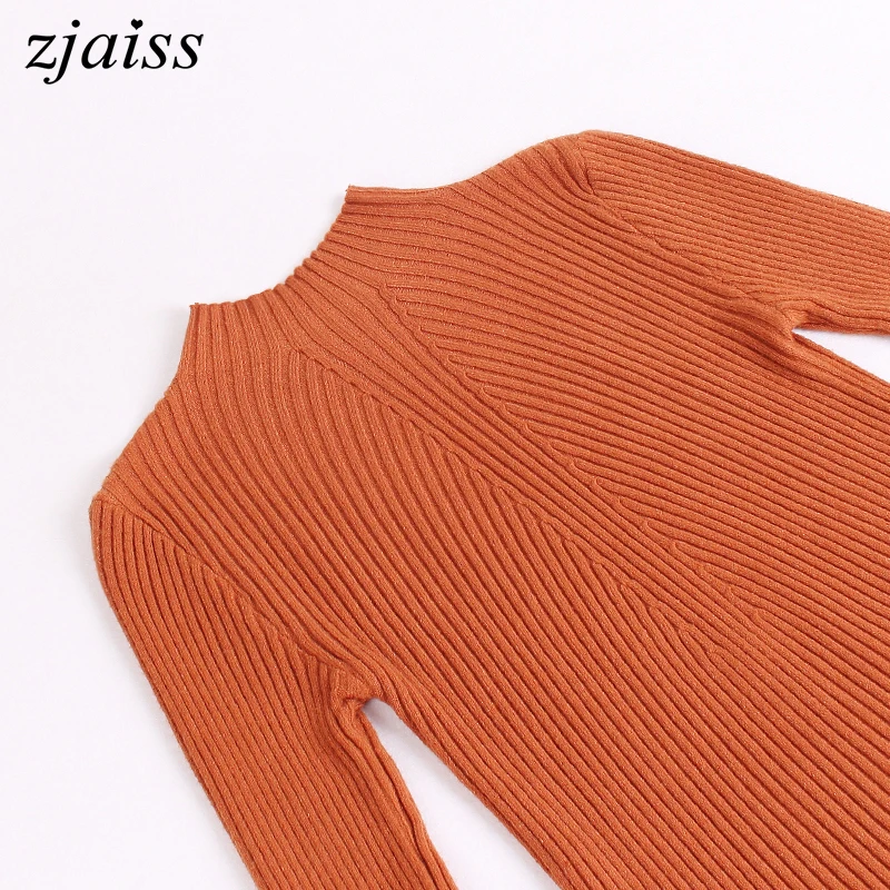 Свитер женский 2019 Осень Зима Топы высокая эластичная водолазка женские пуловеры