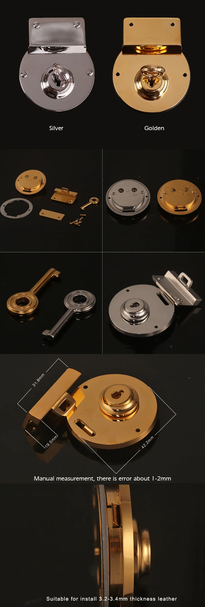 WUTA нержавеющая сталь DIY кожаная сумка Пряжка оборудование для скручивания Круглый Поворотный замок застежка для сумки Прочный для Dulles сумка замок