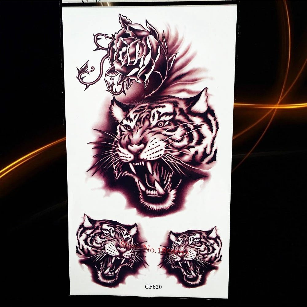 Злобный череп голова кости демон временная татуировка наклейка для мужчин и
