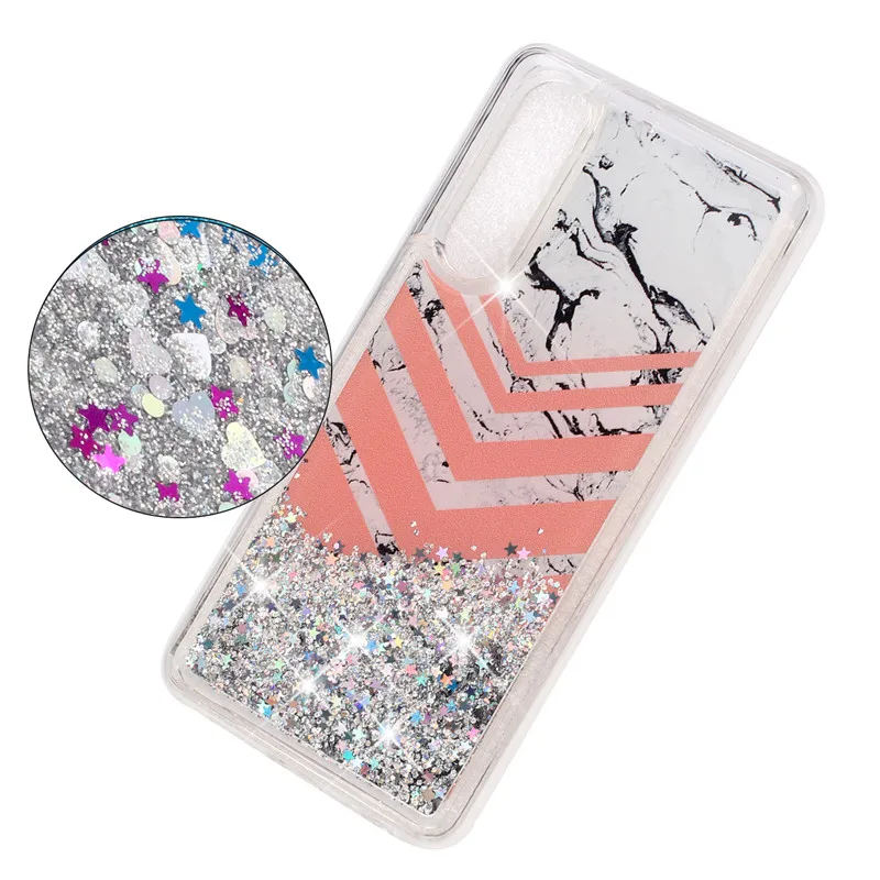 FLYKYLIN Silicone Liquid Case For Huawei P20 Pro Cases P30 Coque on P8 Lite 2017 Cover Glitter Bling Dynamic Capa |