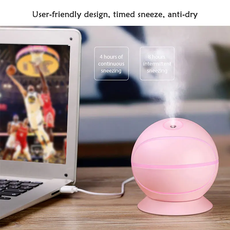 240ML Creative Basketball Humidifier Ultrasonic Mini Aromatherapy Diffuser with LED Night Light for Home Car USB Air | Дом и сад