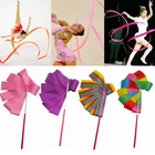 Цветные ленты для гимнастики, танцевальная лента, художественная гимнастика, балетный стример, скручивающая штанга, палочка для профессиональных тренировок в тренажерном зале для девочек