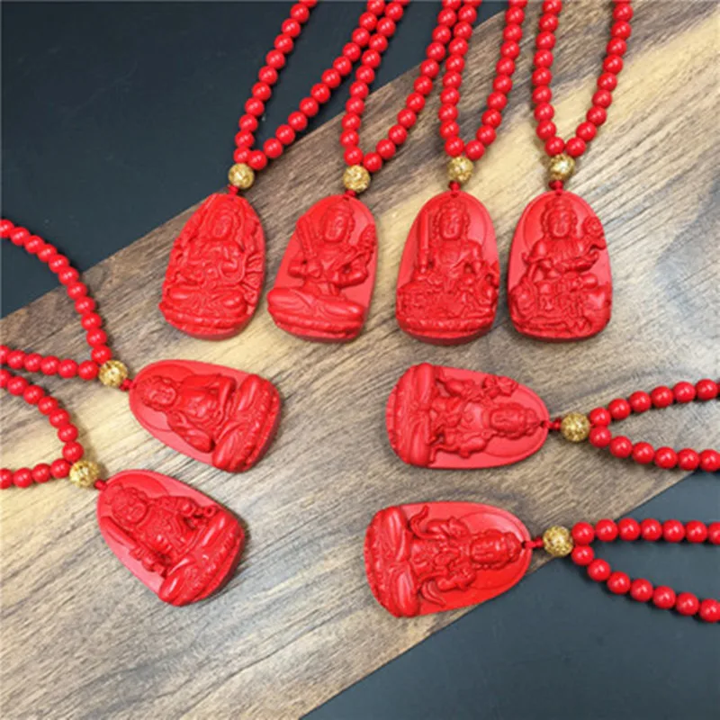 Подвеска из натурального камня Cinnabar Lucky Amulet подвеска камня|Ожерелья с подвеской| |