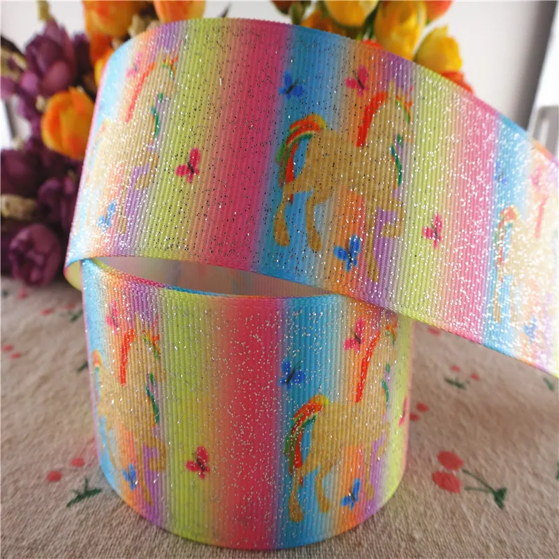 1-1/" 38 мм 5 ярдов блестящие Серебристые напечатанные ленты grosgrain самодельные банты для волос лента ручной работы материалы MD18021004