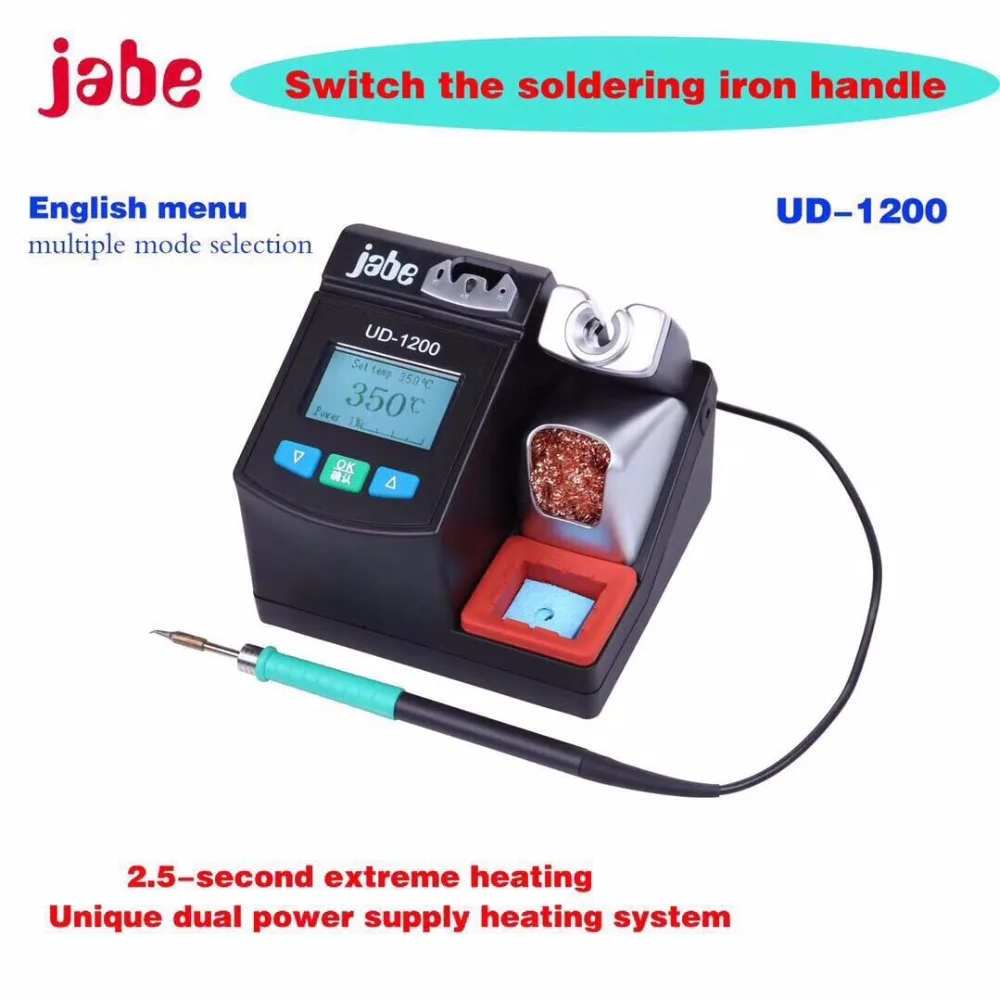 

Newest Jabe UD-1200 Precision Lead-free Soldering Station Smart 2.5S Rapid Heating with Dual Channel Power Supply Heating System