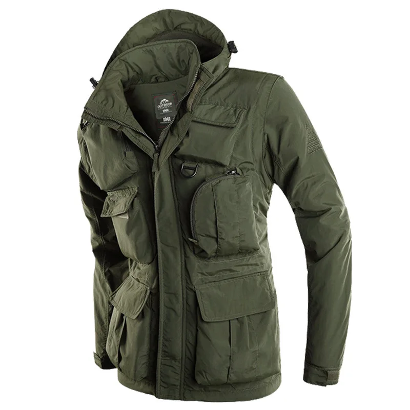 Мужская куртка-бомбер с несколькими карманами водонепроницаемая тактическая