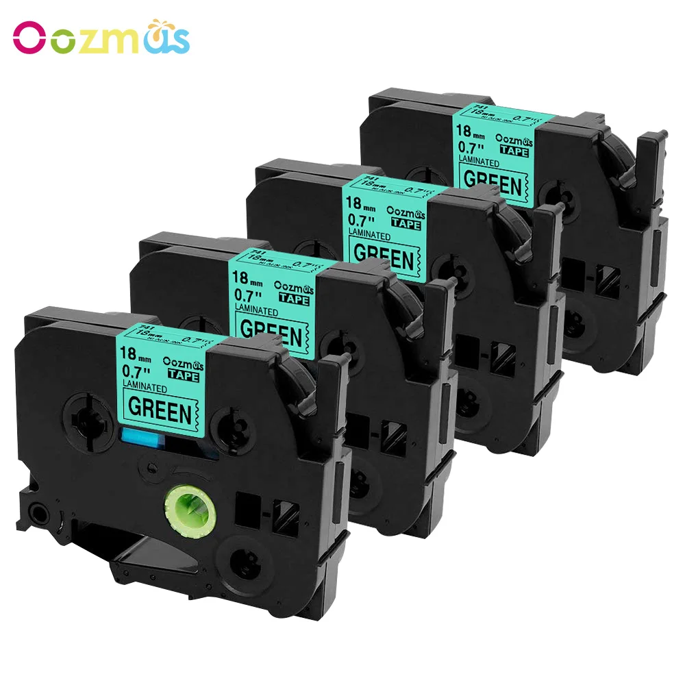 Black on Green TZe141 TZ241 TZe 345 TZ441 TZ641 TZ741 TZe-B41 Совместимость для Brother P-touch запечатанных лент 18 мм 0,7 дюйма для Brother принтер этикеток - Цвет: Black on Green