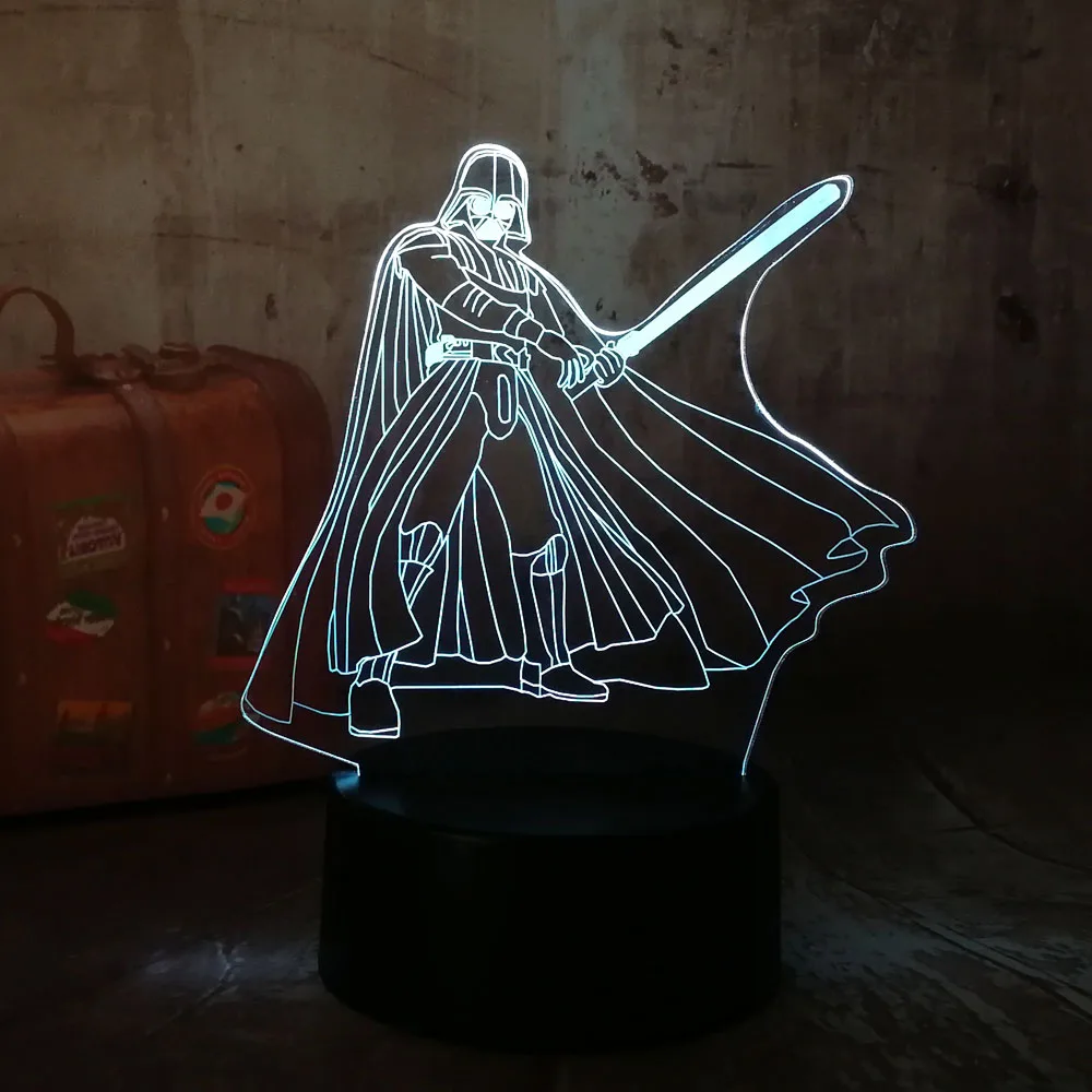3D RGB светодиодный Ночной светильник, классный Звездные войны, Дарт Вейдер, 7 цветов, настольная лампа для сна Chang, новинка, домашний декор, рождественский подарок для мальчиков, Лава