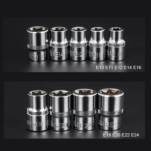 головки для гайковерта Головка для торцевого ключа E10 E11 E12 E14 E16 E18 E20 E22 E24 Trox торцевых головок 38 12 дюйма головок с трещетк