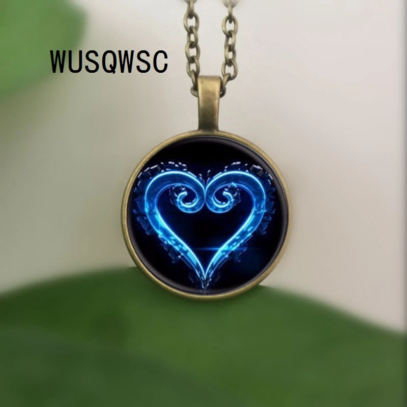 WUSQWSC Королевство Сердца эмблема символ стеклянное ожерелье с подвеской s колье