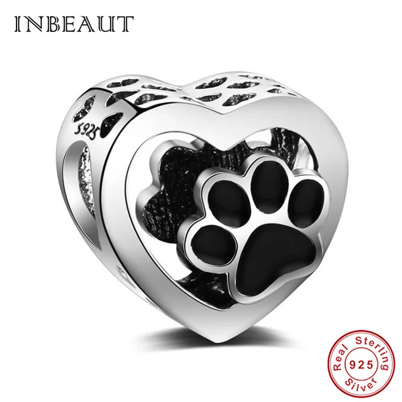 as112 Браслет INBEAUT fit Pandora, серебро,, 925, розовый, кот, собака, единорог, подвески, маленький дьявол, Elepant, медведь, лапа, бусины, изготовление ювелирных изделий - Цвет: as112