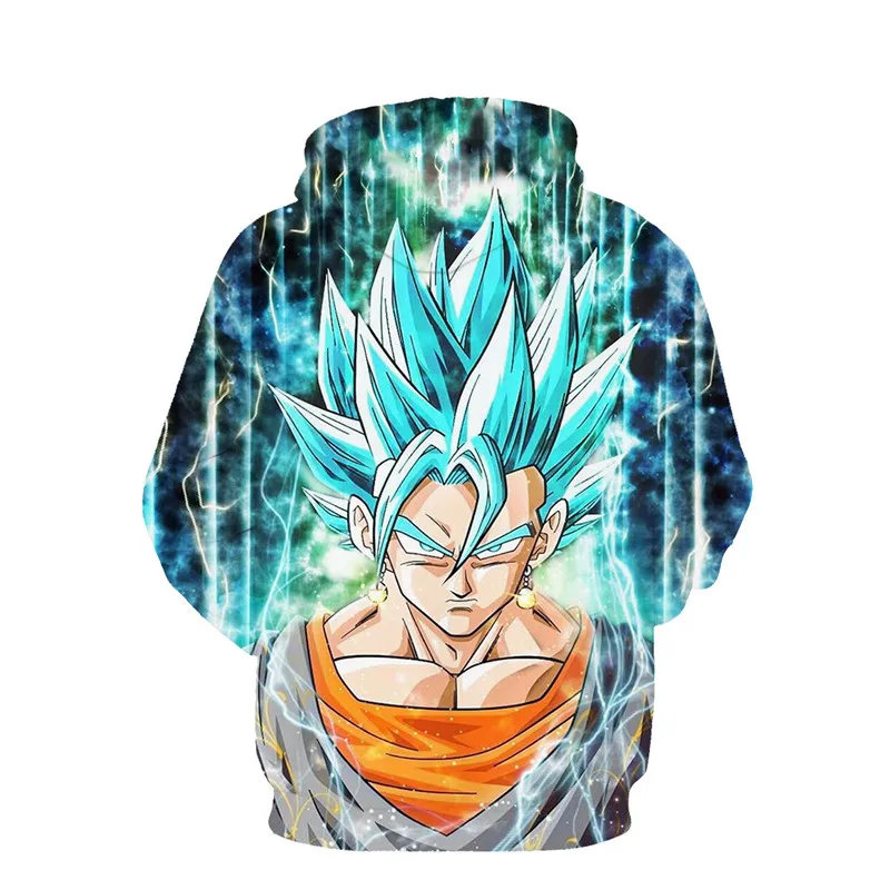 Dragon Ball Z Super Saiyan мужские толстовки с принтом и свитшоты милый аниме 3D Толстовка с капюшоном мужская верхняя одежда в стиле хип-хоп