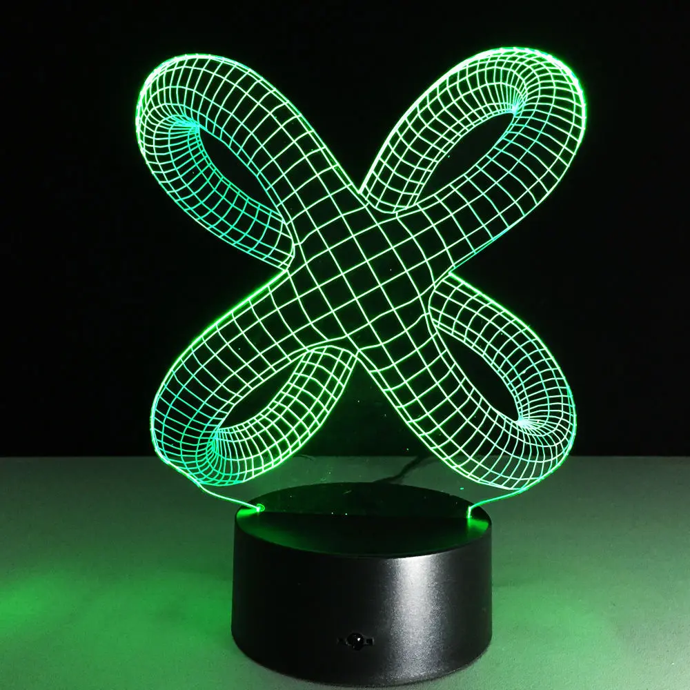 Абстрактный 3D лампы Малыш светодиодный сенсорный Переключатель 7 цветов LED