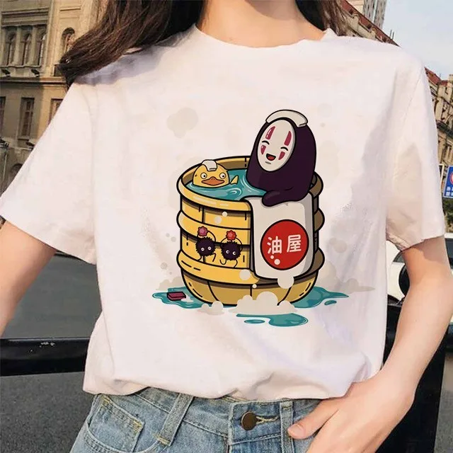 Футболка Totoro Spirit Out Хаяо Миядзаки из мультфильма Studio Ghibli femme женская футболка с японским аниме, женская одежда с аниме - Цвет: 18